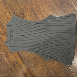 Sleeveless Ribbed Top in Dark Gray